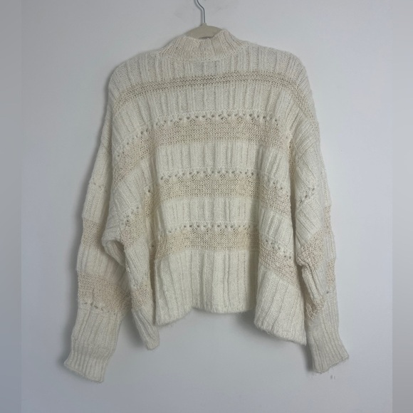 NWOT ZARA Alpaca Blend Long Sleeve Open Knit Lace Boho Blogger Favorite Sweater - Picture 4 of 11